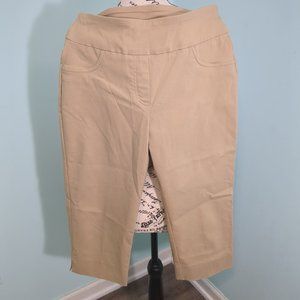 Ruby Rd Pants Womens 6p Tan  Casual Office Work Dress Normcore Pull on capri